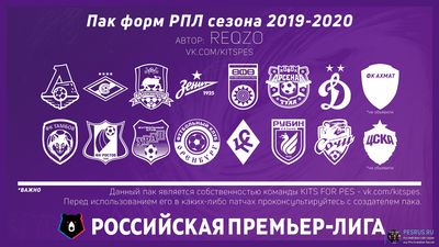 Формы РПЛ (сезон 2019/2020) для PES 2020